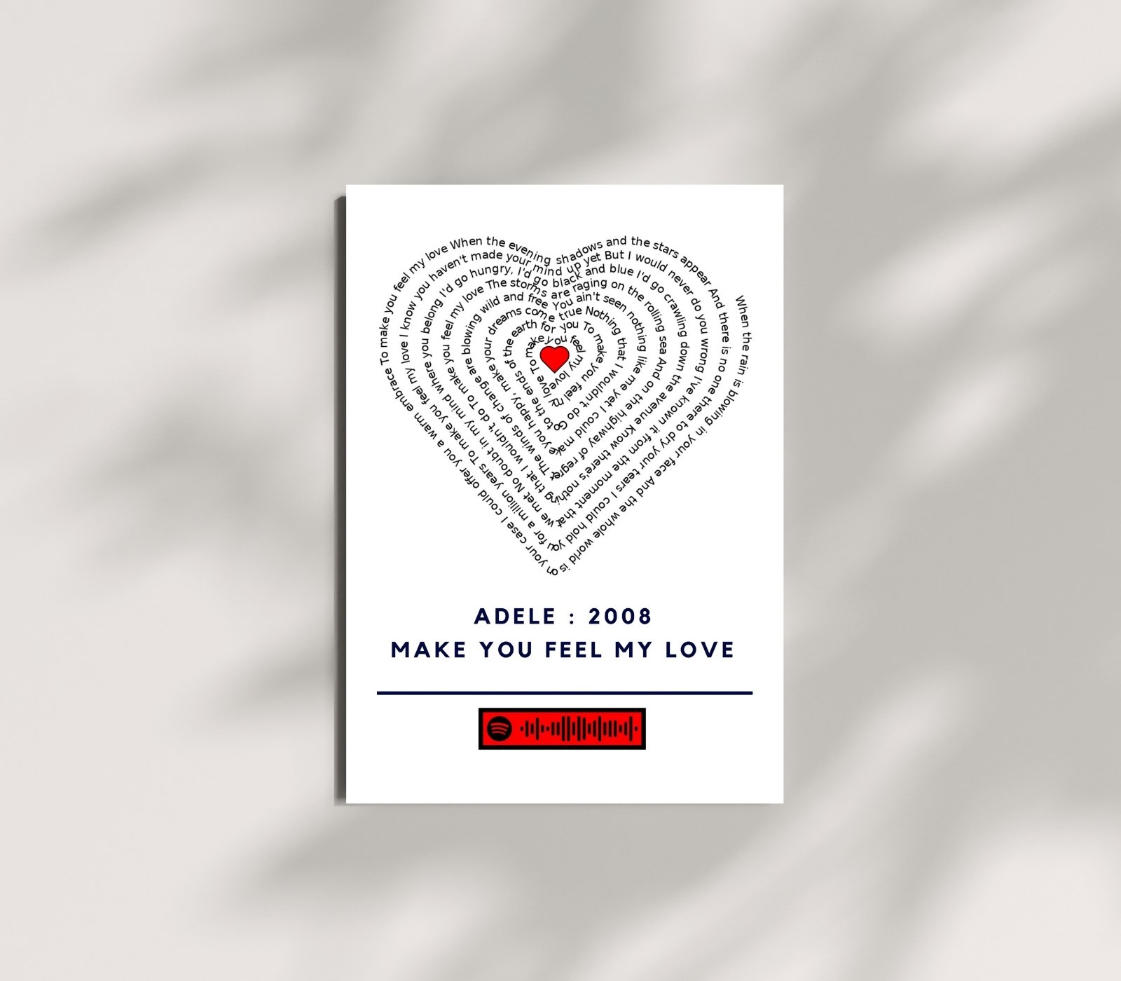 Portrait Framed Art Print Adele - Make You Feel My Love