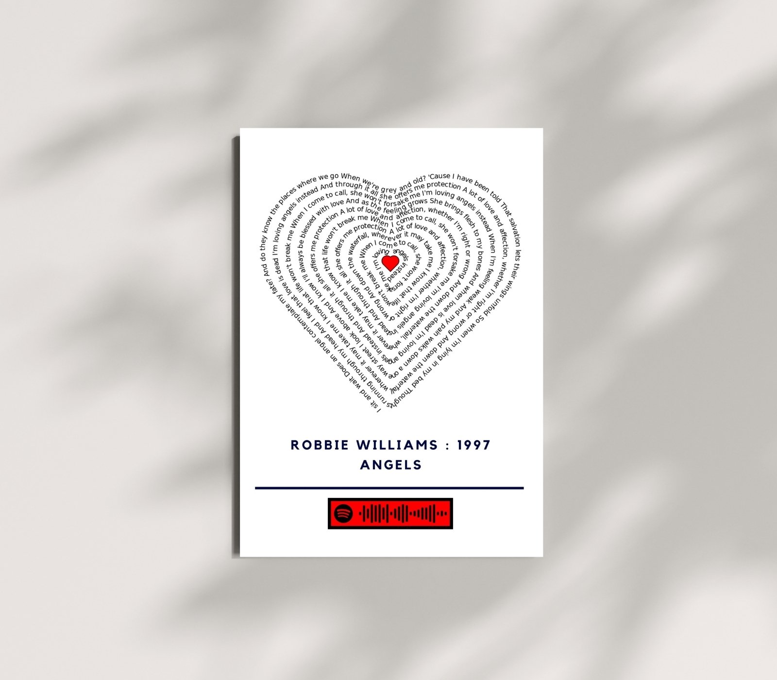 Portrait Framed Art Print Robbie Williams - Angels