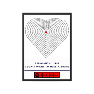 Portrait Framed Art Print Aerosmith - I Don't Want to Miss a Thing
