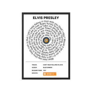 Portrait Framed Art Print Elvis Presley - Can't Help Falling in Love