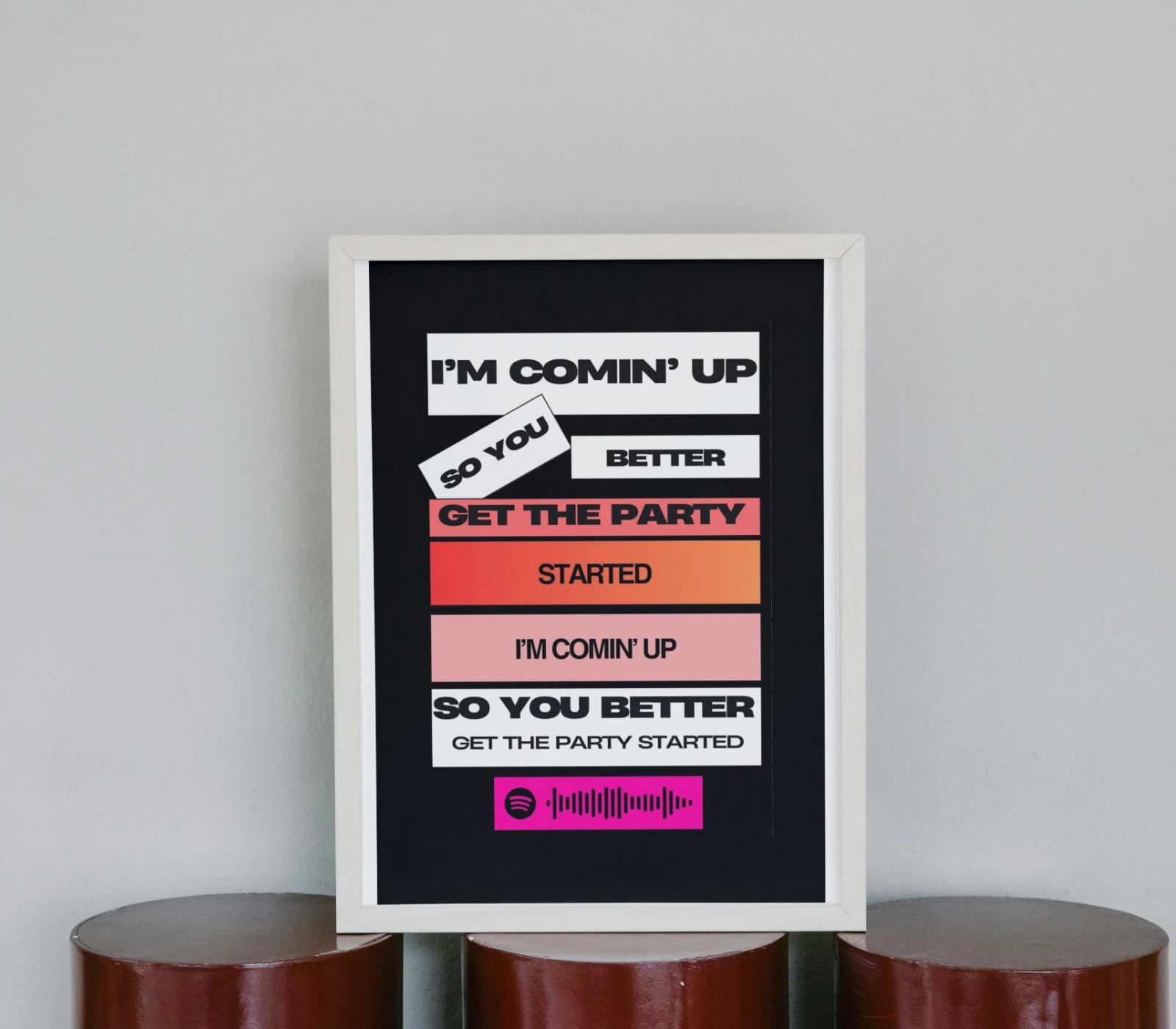 Portrait Framed Art Print Pink - Get the Party Started